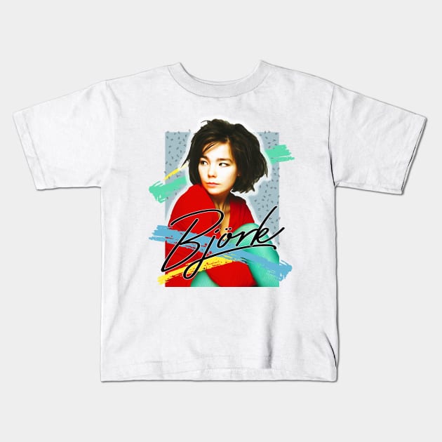 Bjork / The Sugarcubes / 80s Aesthetic Fan Art Design Kids T-Shirt by DankFutura